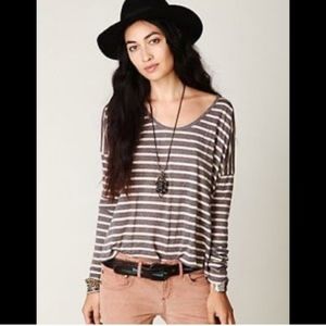 Free People FP Beach Striped Pullover Top